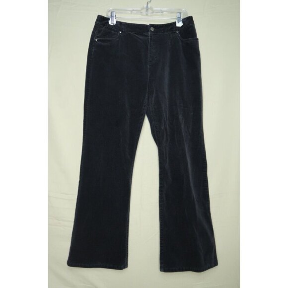 Crazy Horse Liz Claiborne Velour Bootcut Jeans Black Stretch Women's Size 12 - Picture 1 of 12